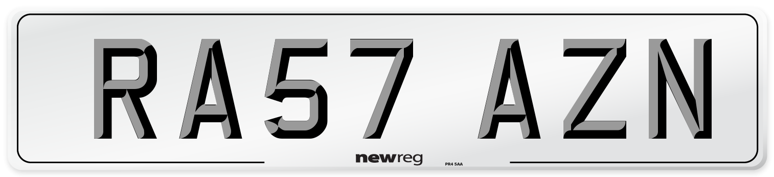 RA57 AZN Number Plate from New Reg
